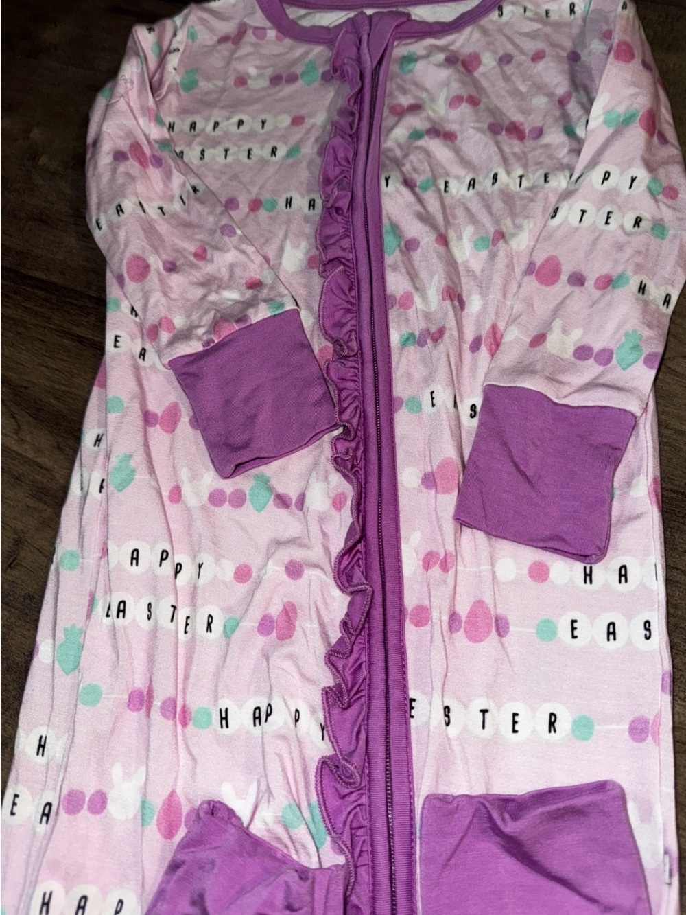 BB Pink Bunny Beatrice Bamboo Footie 3T Ruffle 🐰 - Picture 5 of 6